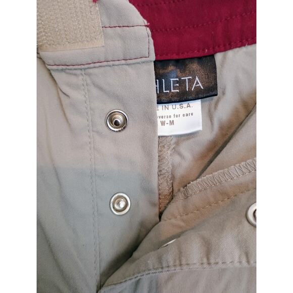 Athleta Cargo Capri Pants Womens Medium Beige Outdoor Athleisure Hiking Shorts - Picture 6 of 8